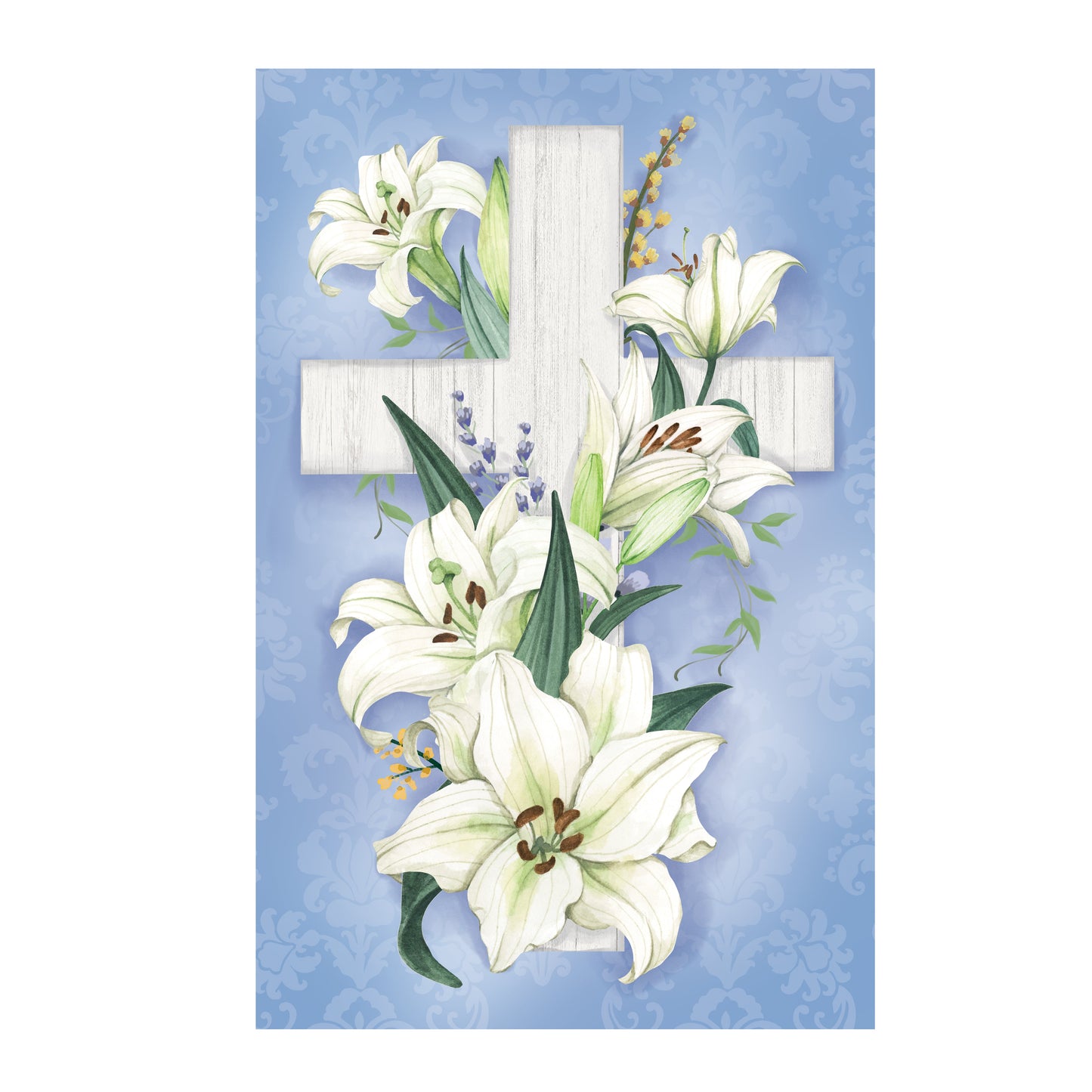 Cross Of Lilies Applique Garden Flag - Tampa Home & Garden Store
