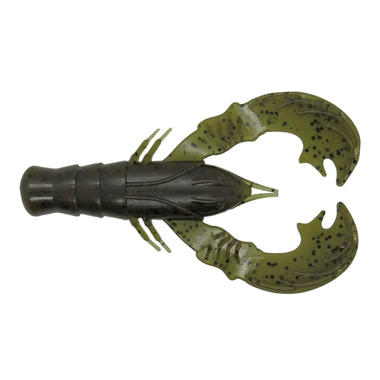 Crush Craw 4 Inch Craw Bait by GRANDEBASS olive green with black speckles, 2pc baits on Tampa Home & Garden Store