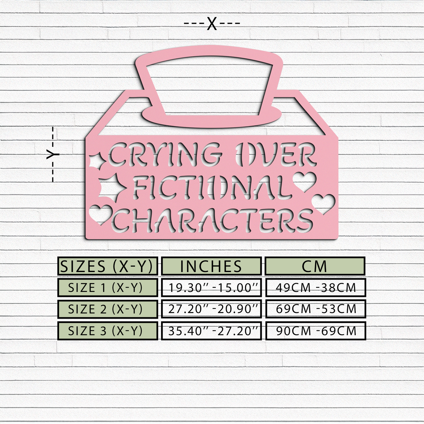 Crying Over Fictional Characters Metal Wall Art – Book & Movie Lovers Quote Decor - KAFGP090 - Tampa Home & Garden Store