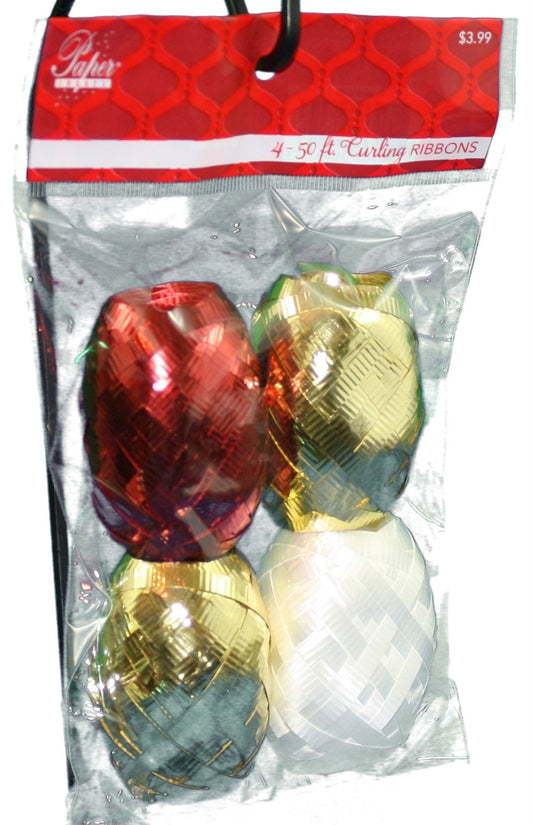 Curling Ribbon Eggs 4Pk - Blue(3)/Wht - Tampa Home & Garden Store