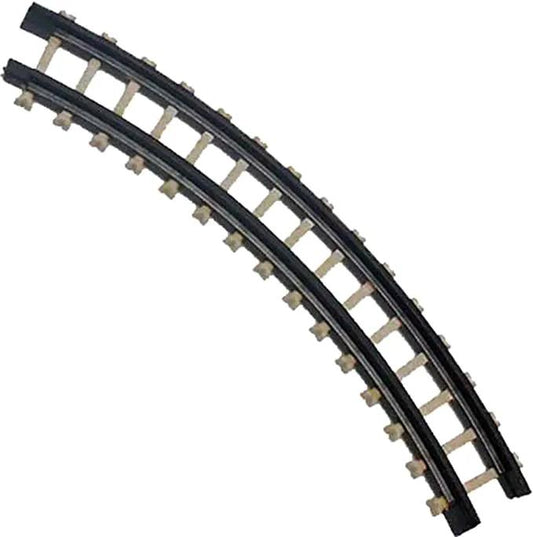 Curved train track segment black with tan ties for Spooky Town Express by Country Christmas on Tampa Home & Garden Store