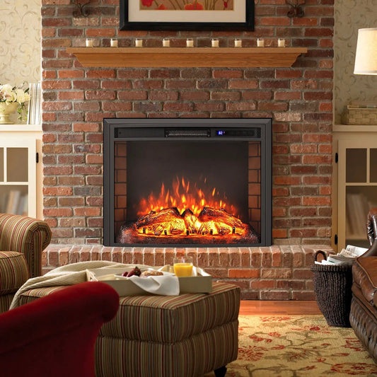 Curved Recessed Electric Fireplace Insert with Remote Control and Overheat Protection-26 Inch - Tampa Home & Garden Store