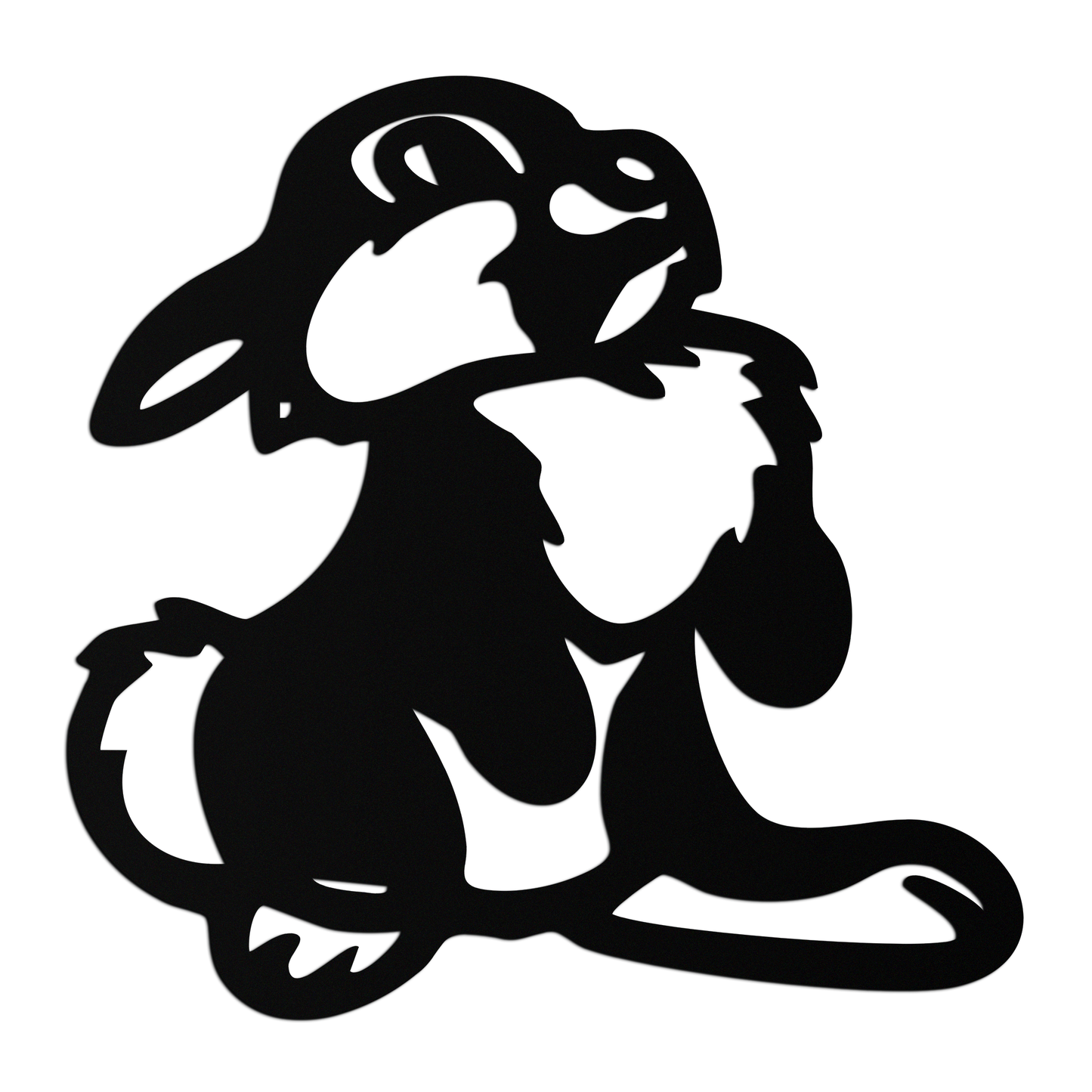 Cute Cartoon Bunny Metal Wall Art – Adorable Black Nursery Decor for Kids Room- KAF550 - Tampa Home & Garden Store