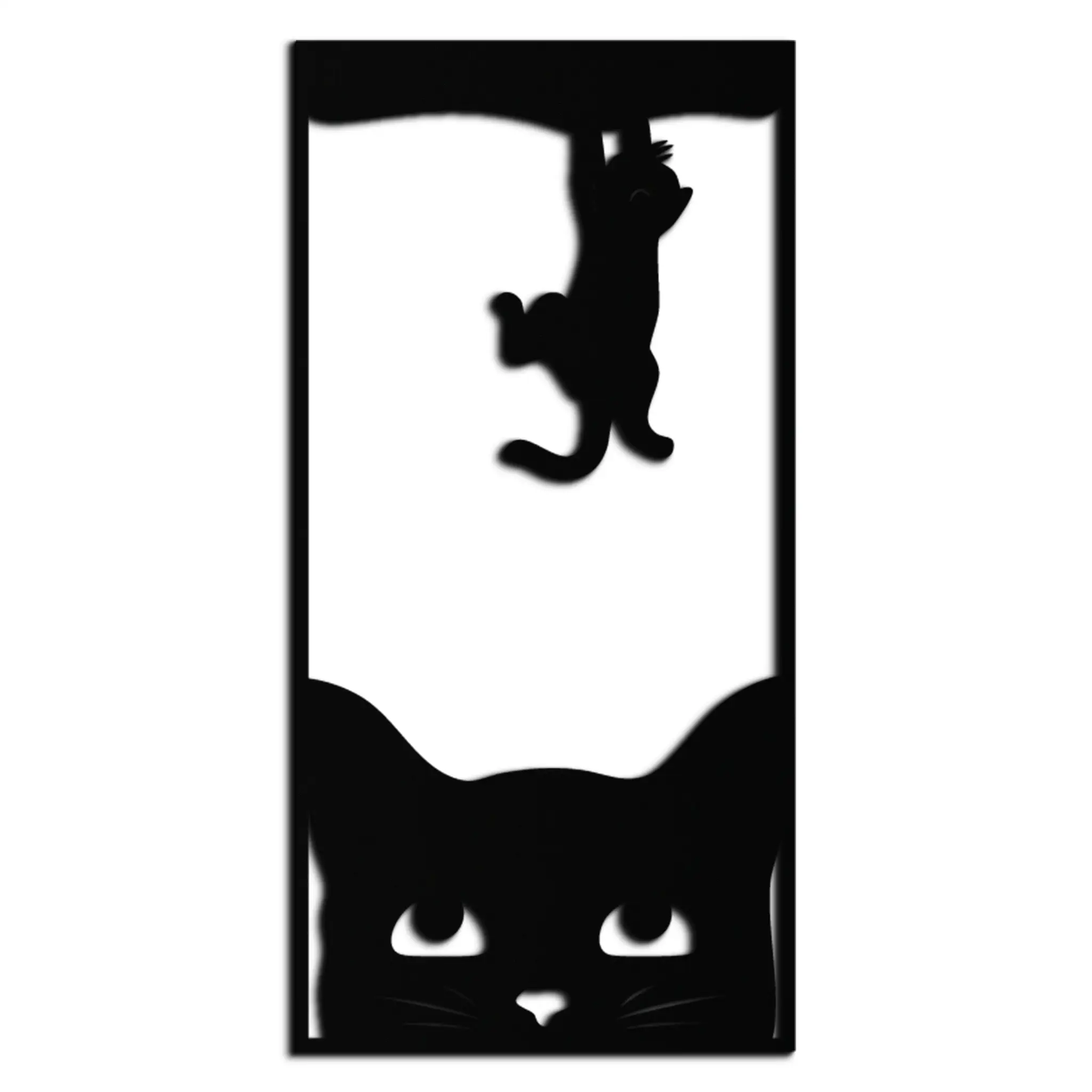 Cute Cat and Kitten Metal Wall Art Decor in black silhouette frame on Tampa Home & Garden Store