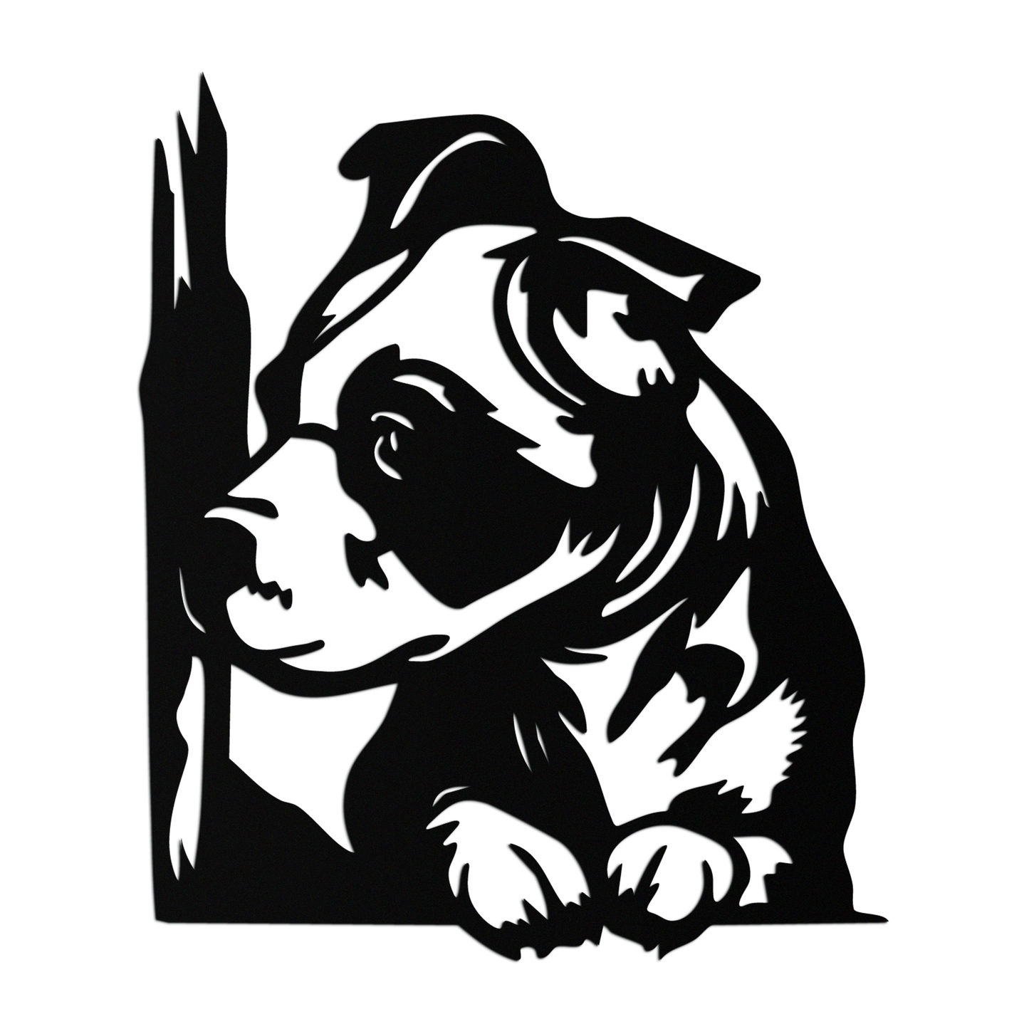 Cute Puppy Peeking Silhouette Metal Wall Art – Adorable Dog Decor for Pet Lovers- KAF685 - Tampa Home & Garden Store