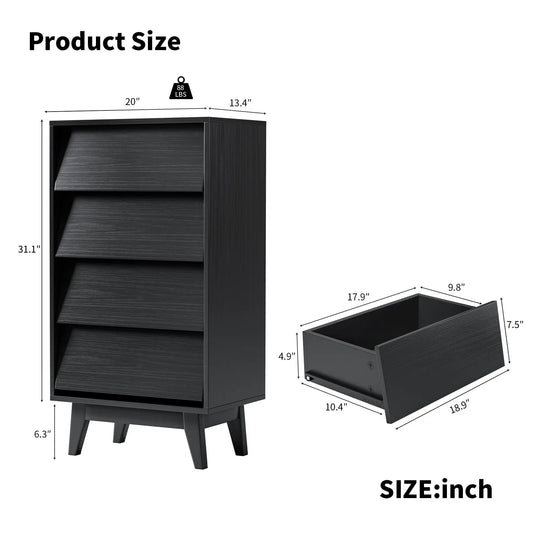 4-drawer double dresser with vintage bevel design in dark woodgrain finish on Tampa Home & Garden Store