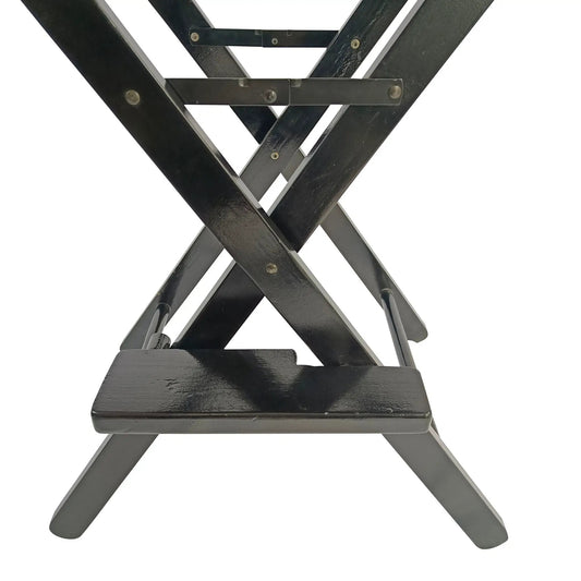 Casual Home Director Chair black metal frame folding chair base with cross braces on Tampa Home & Garden Store