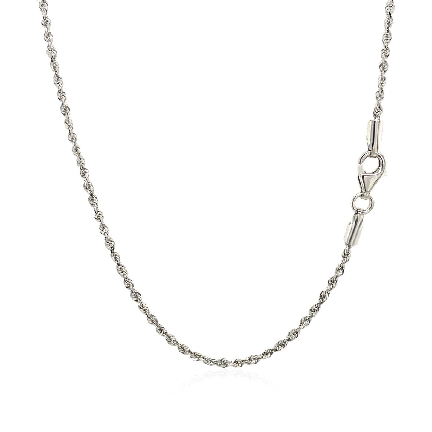 10k white gold solid diamond-cut rope chain necklace 1.5mm with lobster clasp by Bids.com on Tampa Home & Garden Store