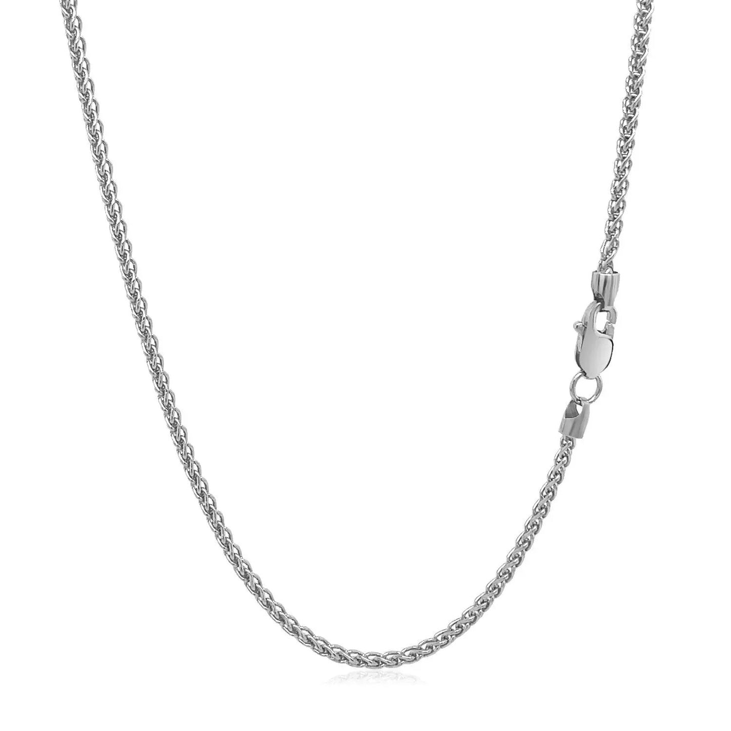 14k white gold round wheat chain necklace 1.5mm with lobster clasp by Bids.com on Tampa Home & Garden Store