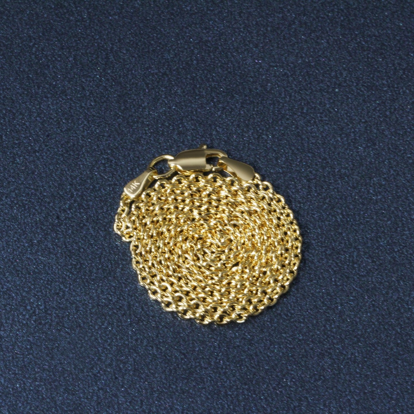 14k yellow gold Forsantina Lite cable link necklace, 1.9mm, coiled with 14K tag on Tampa Home & Garden Store