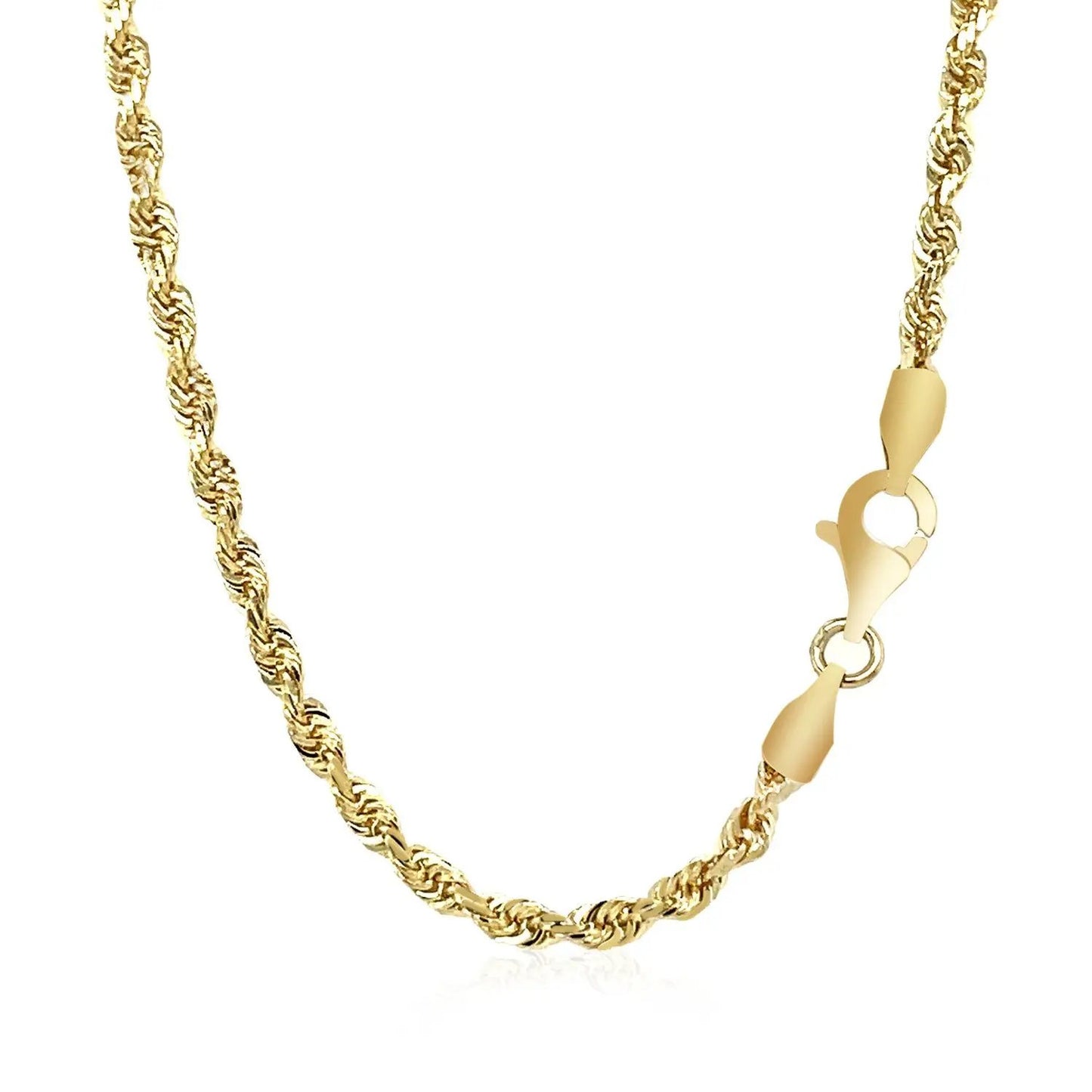 2.75mm 14k yellow gold solid diamond-cut rope chain necklace Bids.com on Tampa Home & Garden Store