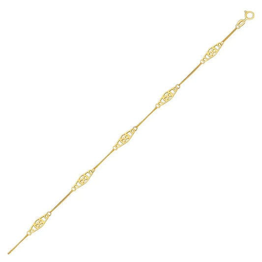 14K yellow gold infinity anklet by Bids with link and lobster clasp on Tampa Home & Garden Store on Tampa Home & Garden Store