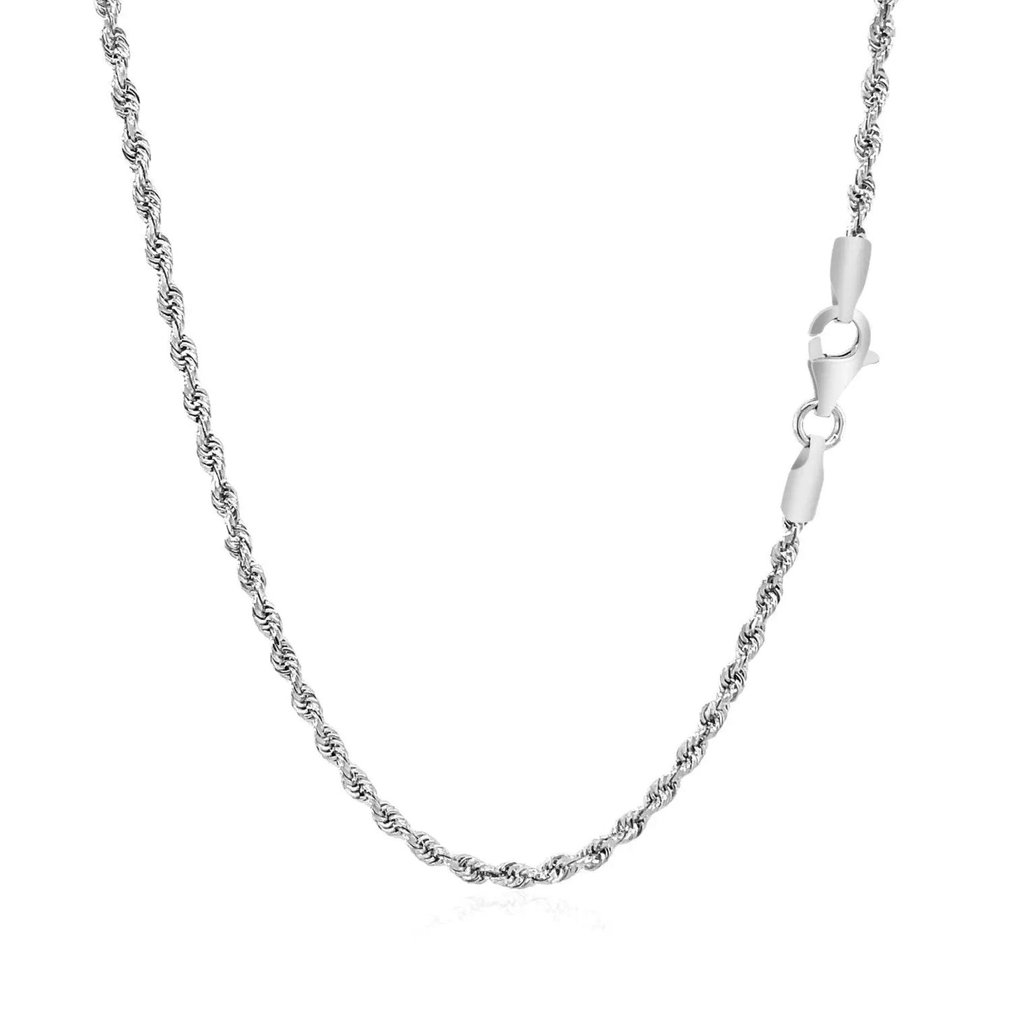 2.25mm white gold solid diamond-cut rope chain necklace with lobster clasp Bids.com on Tampa Home & Garden Store