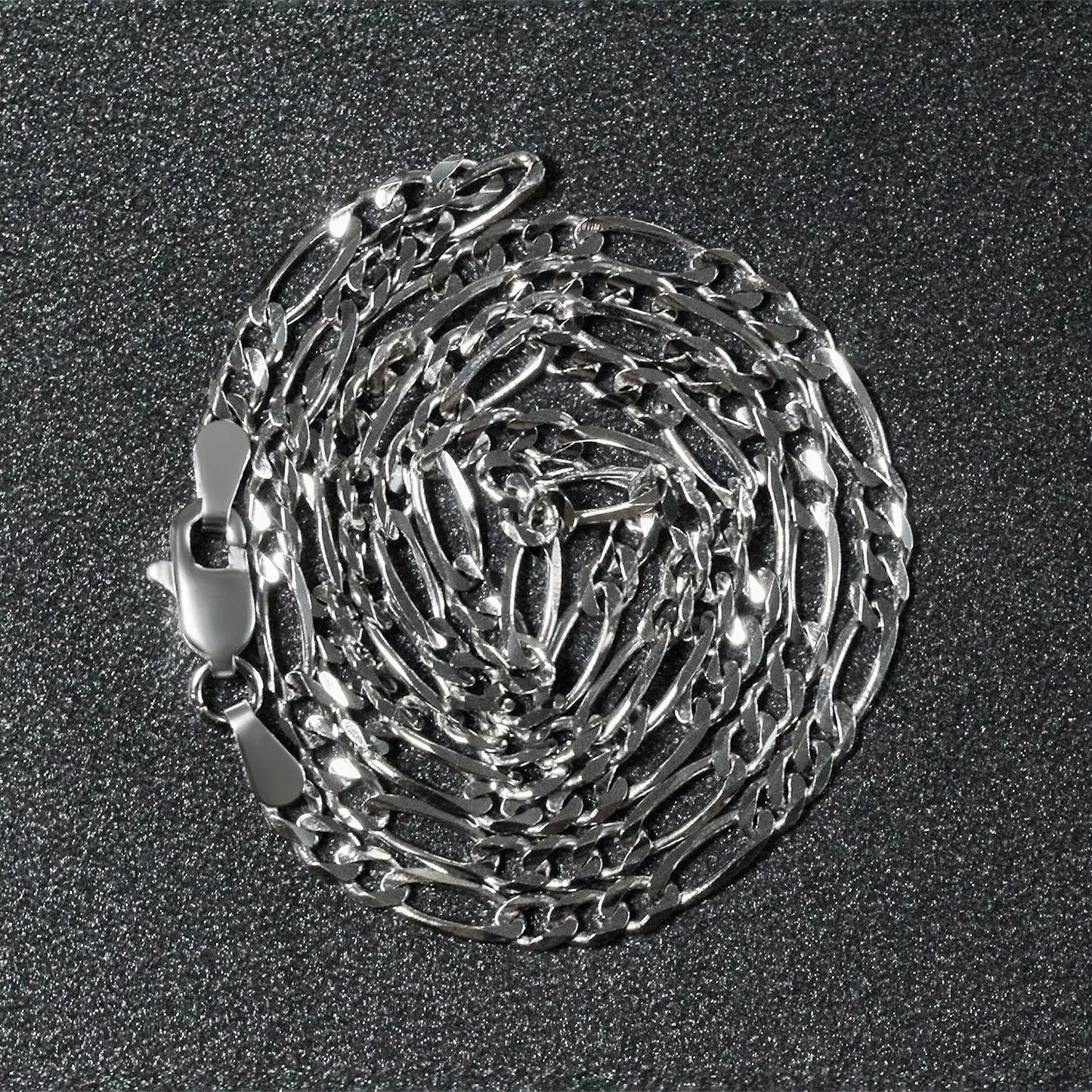 3.0mm 14k white gold solid Figaro chain necklace by Bids.com on Tampa Home & Garden Store