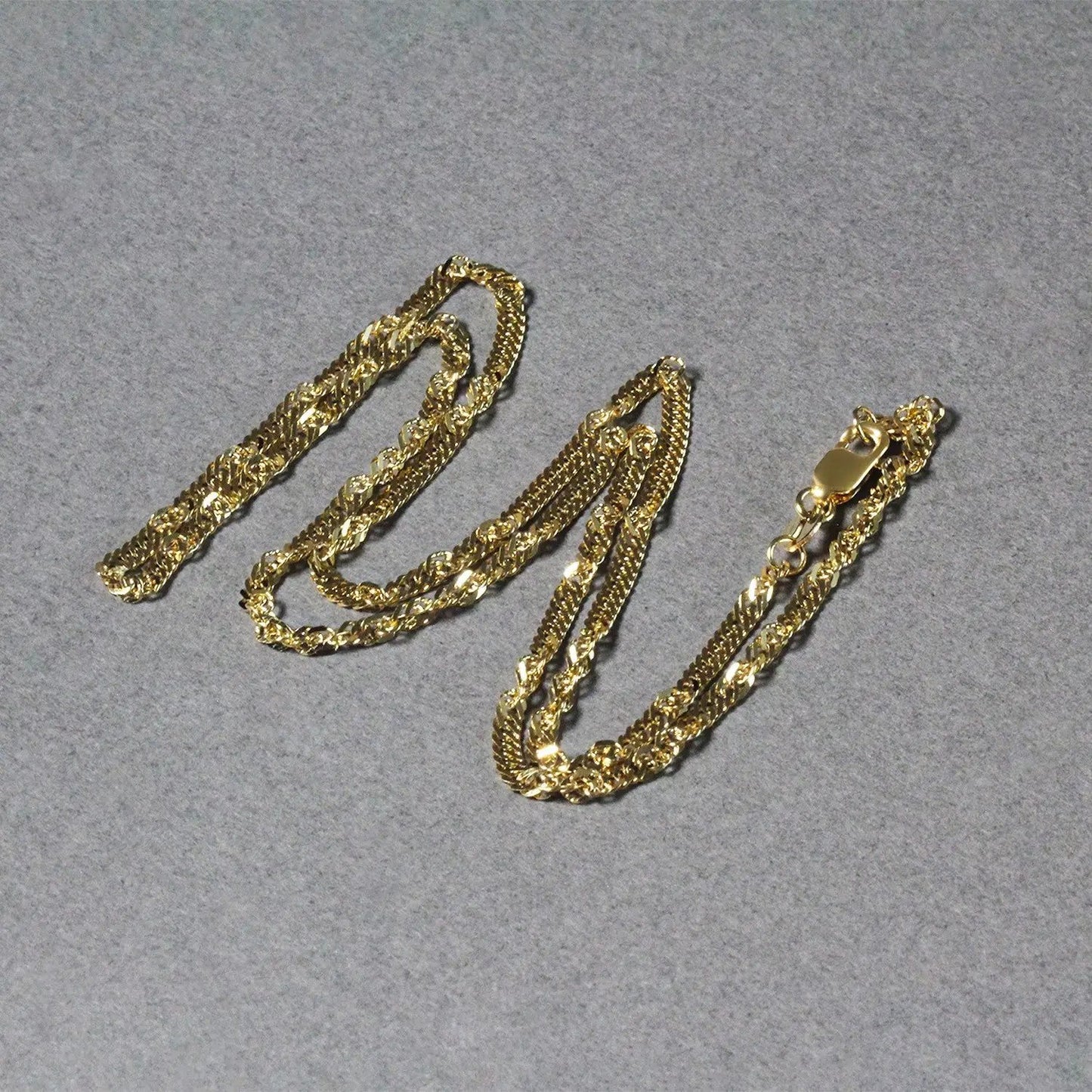 2.1mm 14k yellow gold Singapore chain necklaces (3) by Bids.com with lobster clasps on Tampa Home & Garden Store