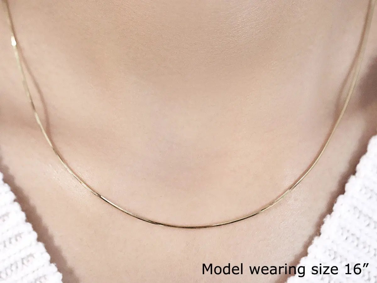 Necklace 14k yellow gold octagonal snake chain 0.8mm 16 in on Tampa Home & Garden Store