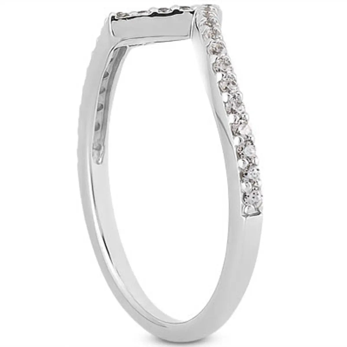 14k white gold zigzag pave diamond wedding ring band on Tampa Home & Garden Store