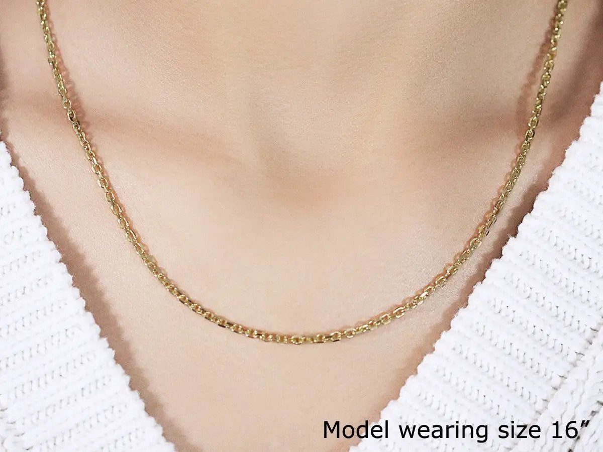 18k yellow gold diamond-cut cable-link necklace 2.60 mm by Bids.com on Tampa Home & Garden Store