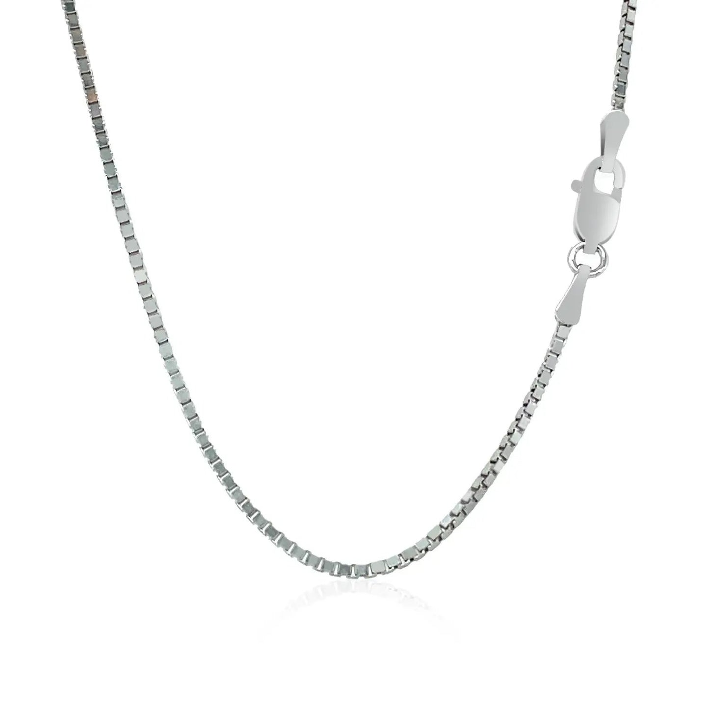 14k white gold classic box chain necklace 1.1mm with lobster clasp, Bids.com on Tampa Home & Garden Store
