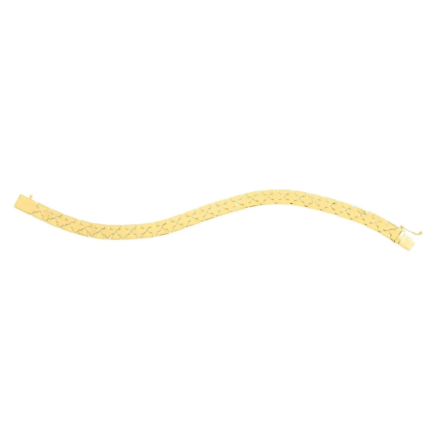 14k yellow gold clover bracelet, 7 in, Bids brand, clover-link chain on Tampa Home & Garden Store