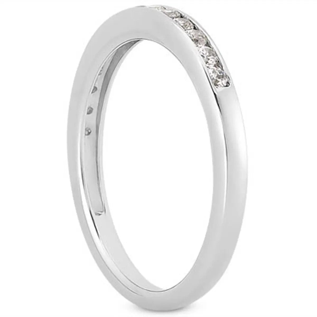 14k white gold channel-set diamond wedding ring band by Bids.com, slim band with diamonds along the top on Tampa Home & Garden Store