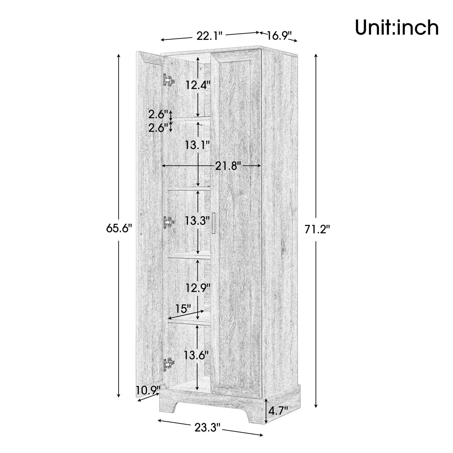 Woodgrain bathroom storage cabinet with 2 doors and adjustable shelf on Tampa Home & Garden Store