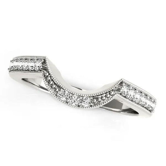 14k white gold curved diamond antique wedding band, 1/4 cttw, Bids.com on Tampa Home & Garden Store