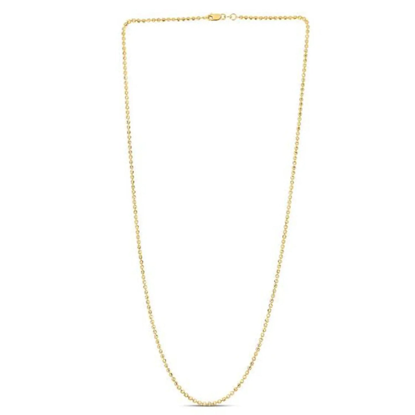 Moon Cut Bead Chain necklace, 14k yellow gold, 2.0 mm on Tampa Home & Garden Store