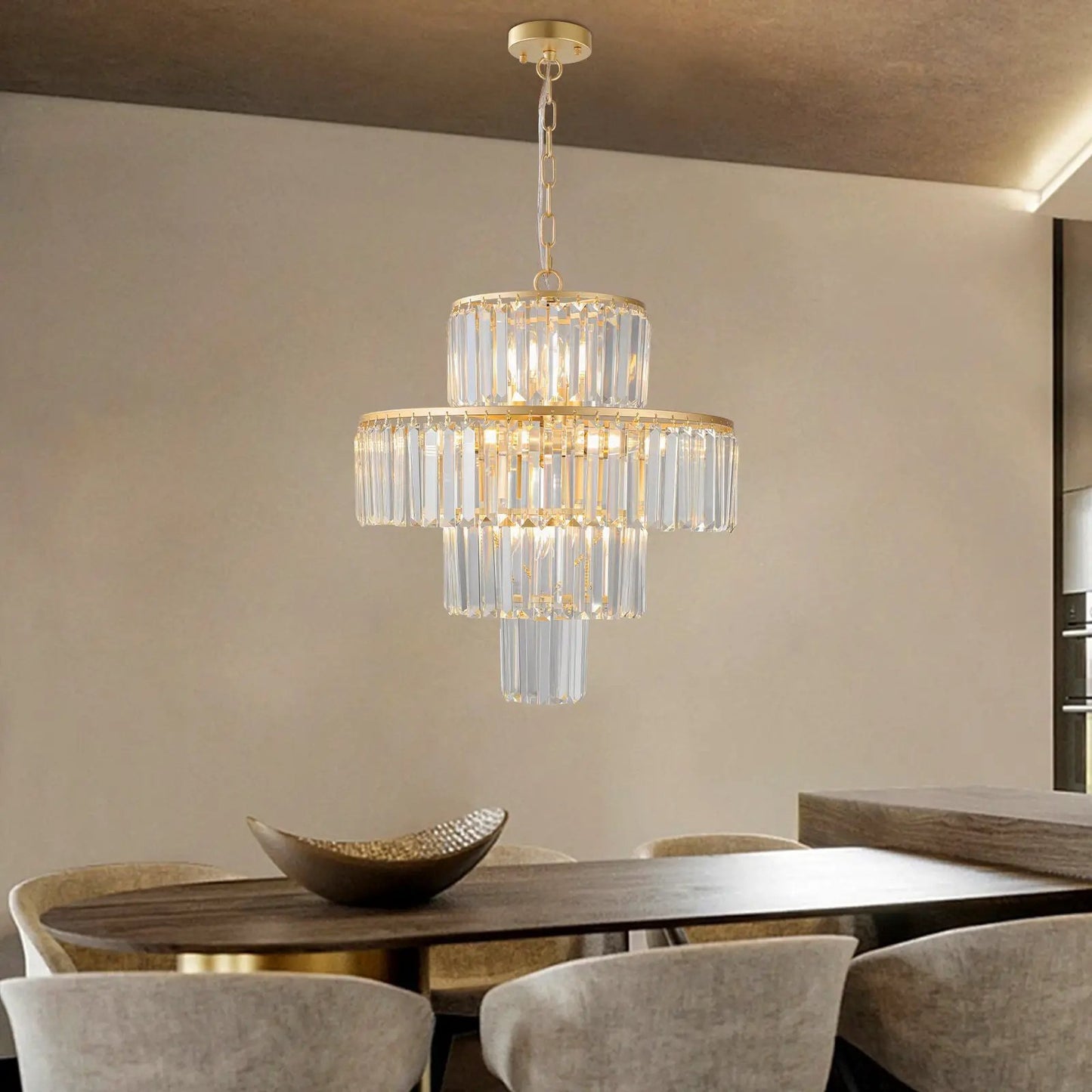 Lámpara de araña de cristal de lujo, luces de araña modernas, lámpara colgante, diámetro de 50 cm