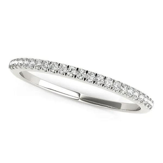 14k white gold scallop-style diamond wedding band, 1/8 cttw, Bids.com on Tampa Home & Garden Store