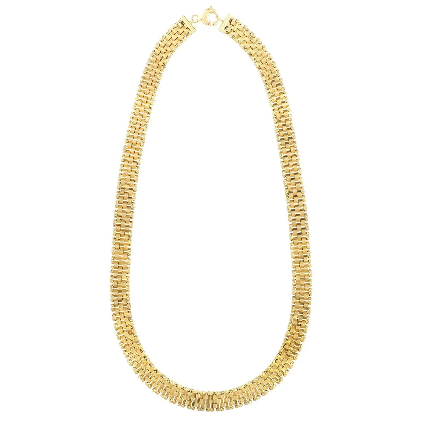 14k yellow gold faceted panther-link necklace with pave edge accents on Tampa Home & Garden Store