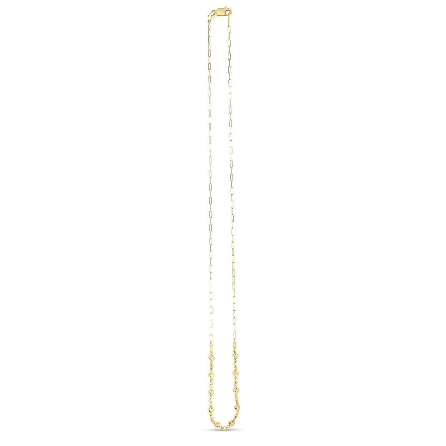 14K yellow gold bead paperclip necklace with bead accents by Bids on Tampa Home & Garden Store