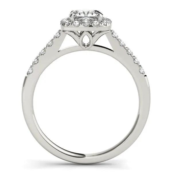 Engagement ring 14k white gold with square halo and pavé diamonds, 3/4 cttw by Bids.com on Tampa Home & Garden Store