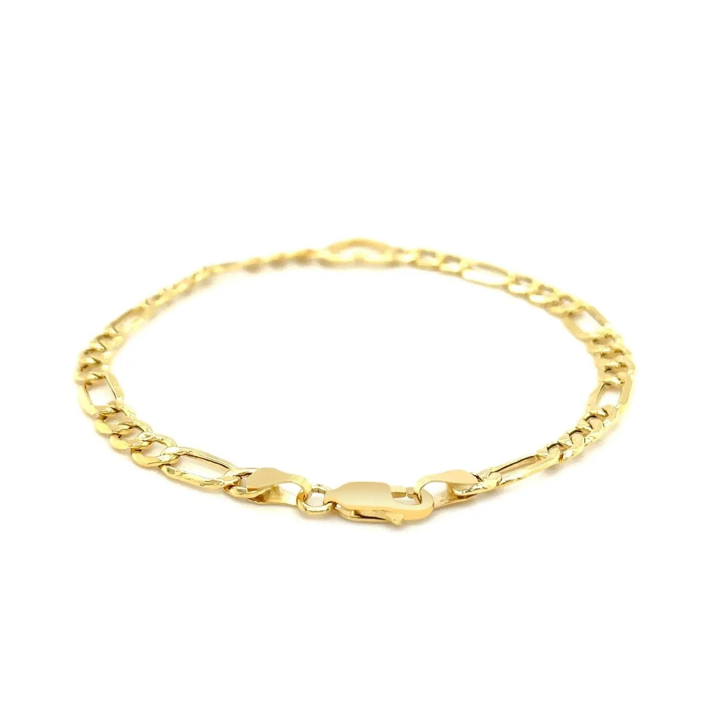 14k yellow gold Figaro chain bracelet with heart charm on Tampa Home & Garden Store