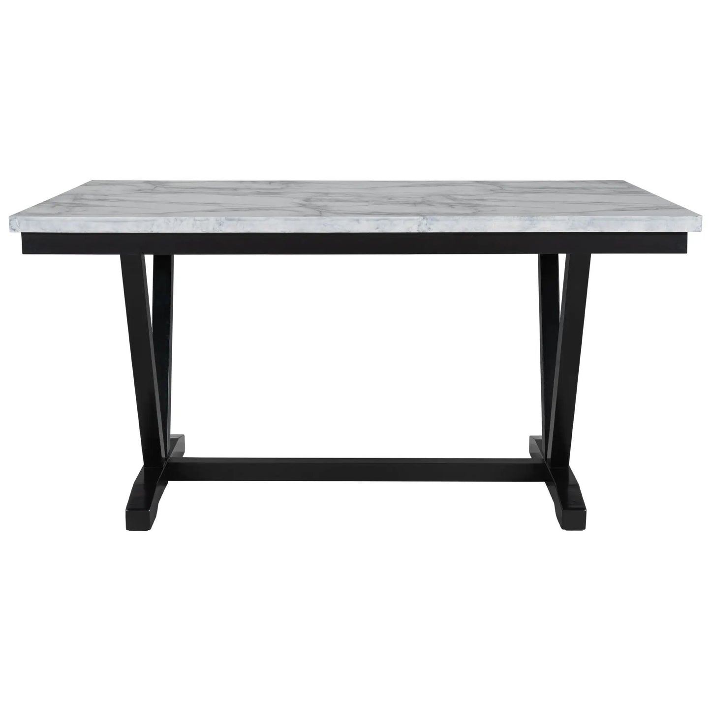 Trexm Modern Dining Table Set with 4 Chairs White