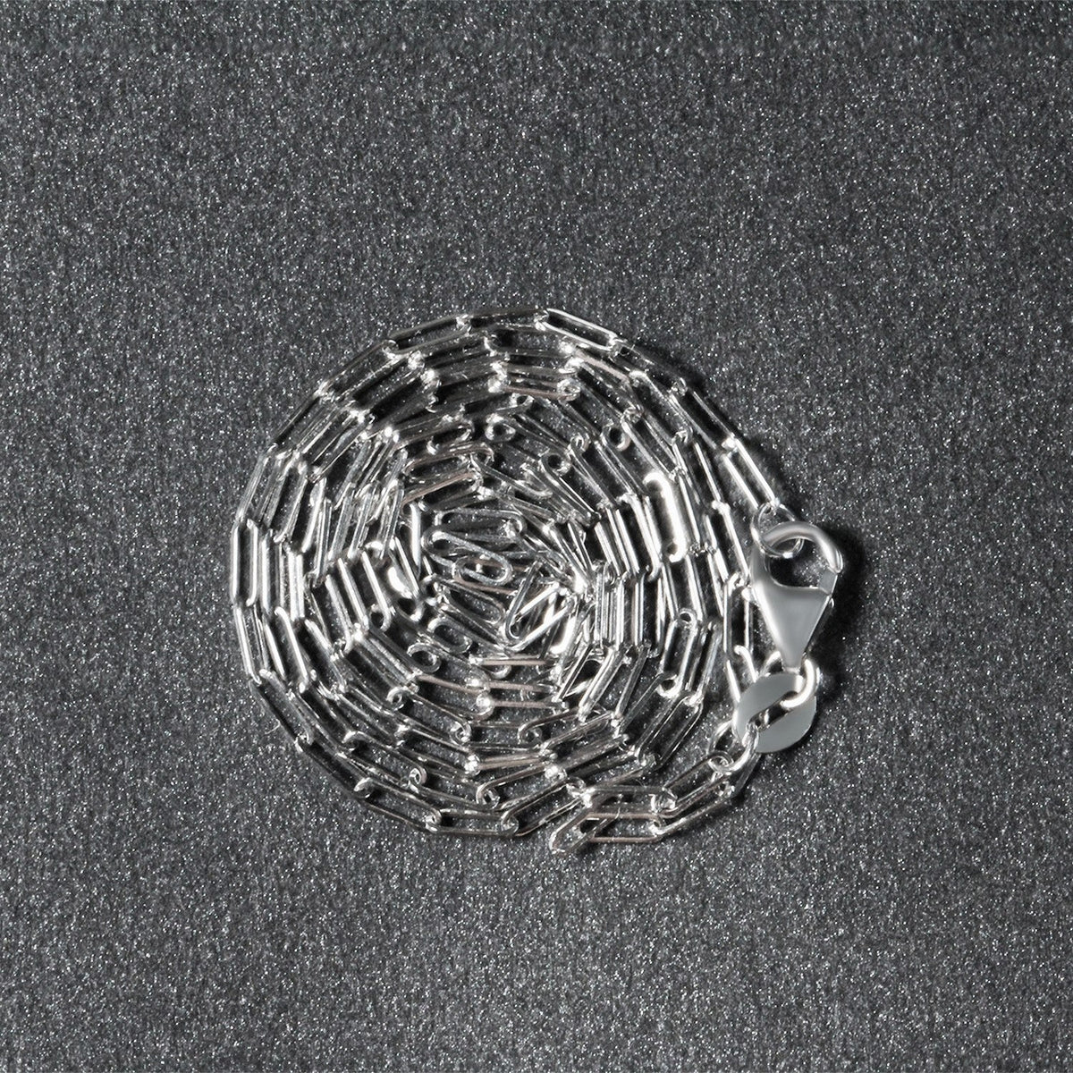 18K white gold paperclip chain necklace, 1.50 mm, lobster clasp, by Bids.com on Tampa Home & Garden Store