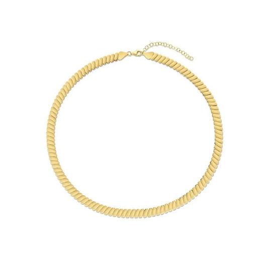 14K Yellow Gold Rib Link Necklace, 18 inch length with extender chain on Tampa Home & Garden Store