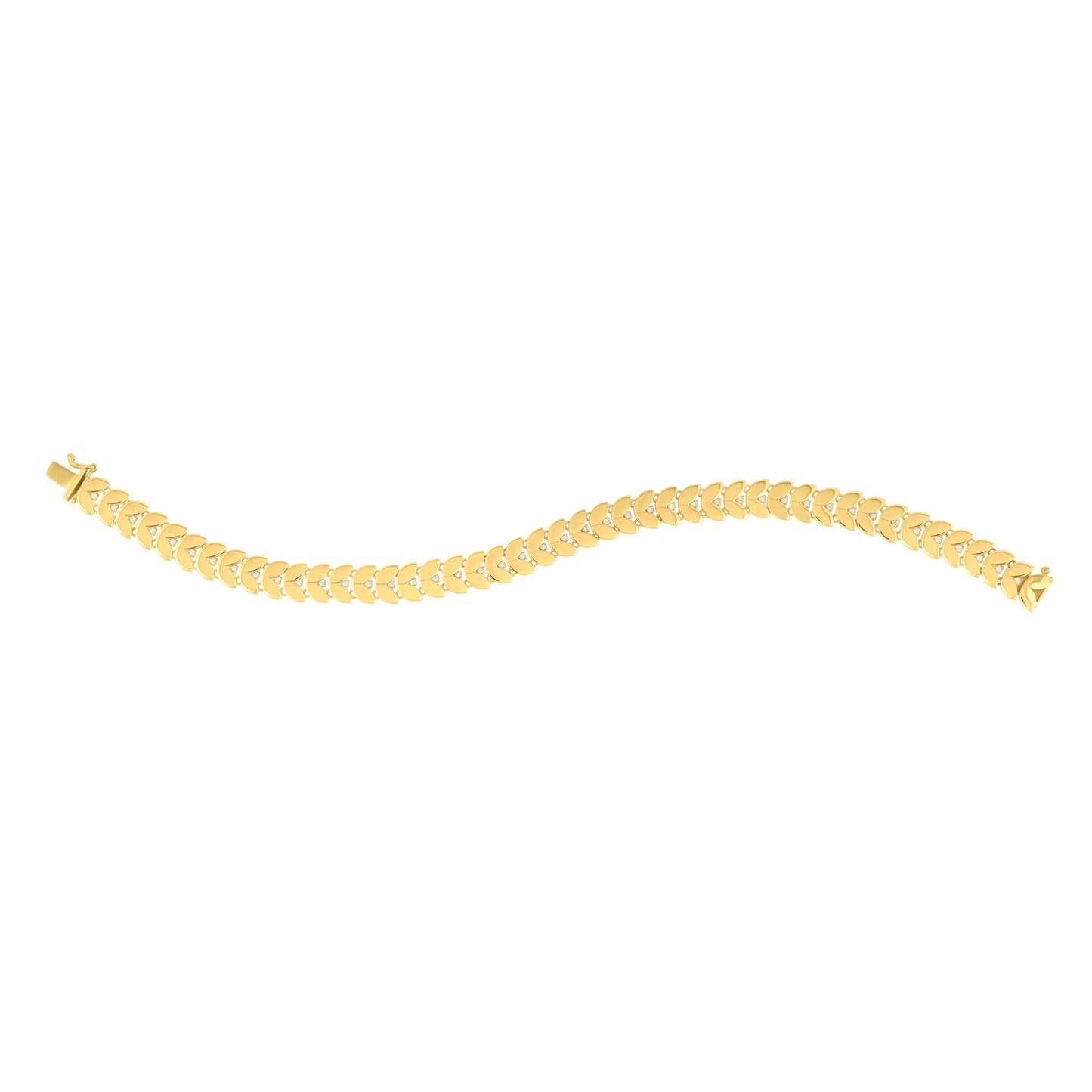 14k yellow gold laurel leaf bracelet with diamond on Tampa Home & Garden Store