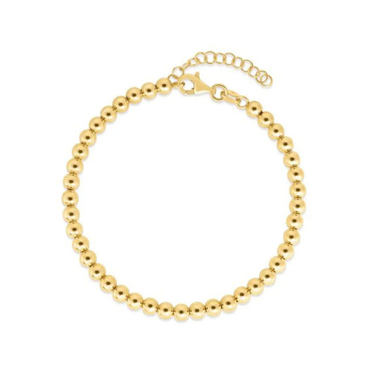 Bead chain necklace 14K yellow gold, 4mm beads, 18 inch length with extender, brand Bids on Tampa Home & Garden Store