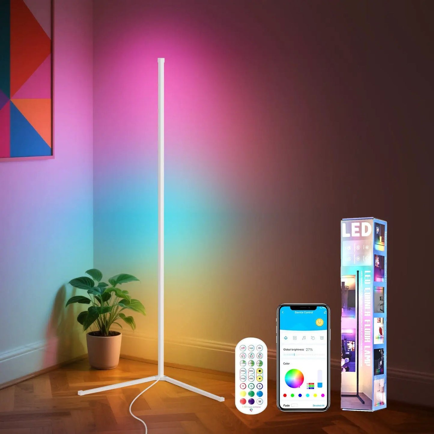 Ambient RGBIC Floor Lamp with Bluetooth LED