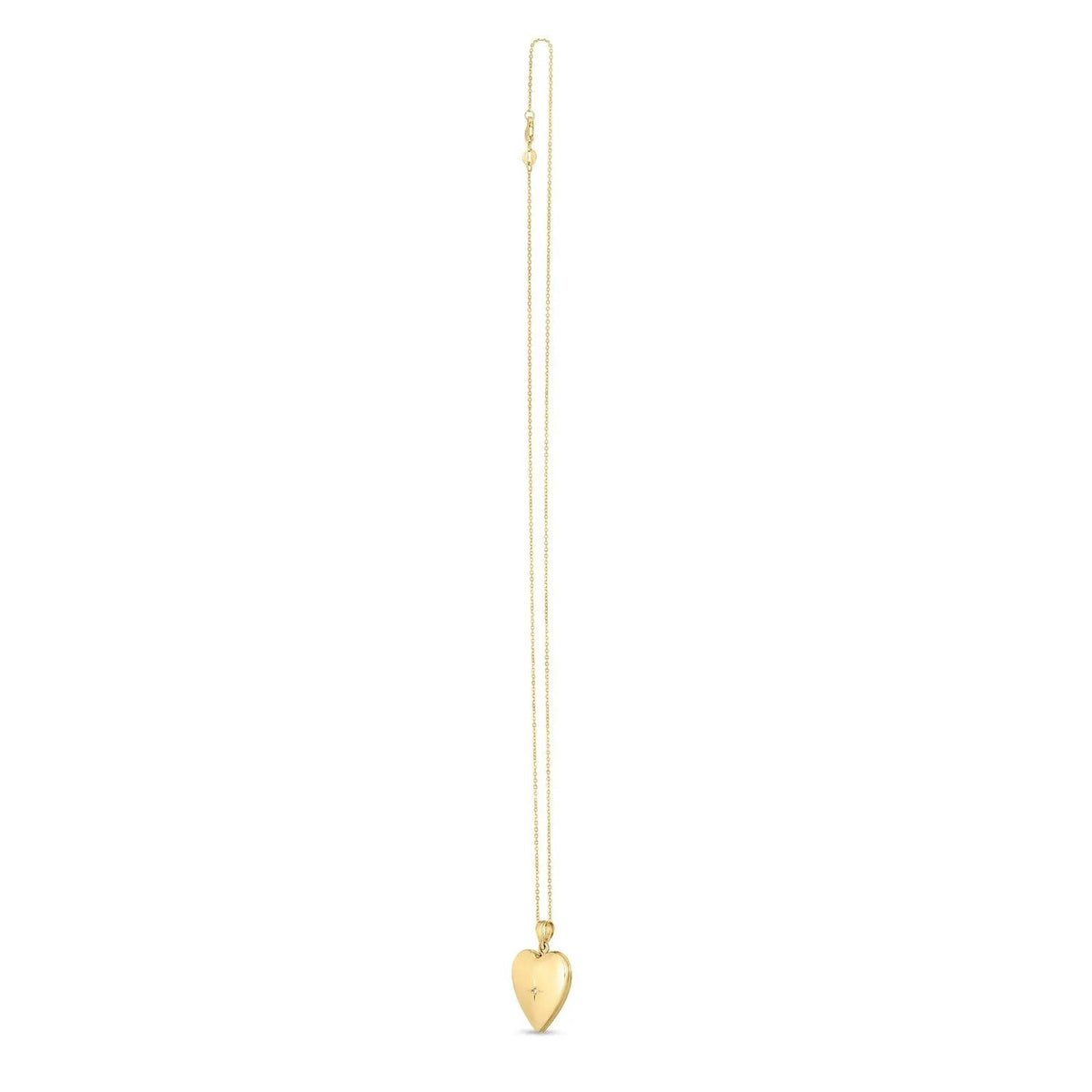 14K yellow gold heart locket pendant on a delicate chain with diamond accent on Tampa Home & Garden Store