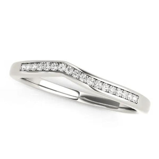 14k white gold curved diamond wedding band by Bids.com, pave diamonds 1/10 cttw on Tampa Home & Garden Store