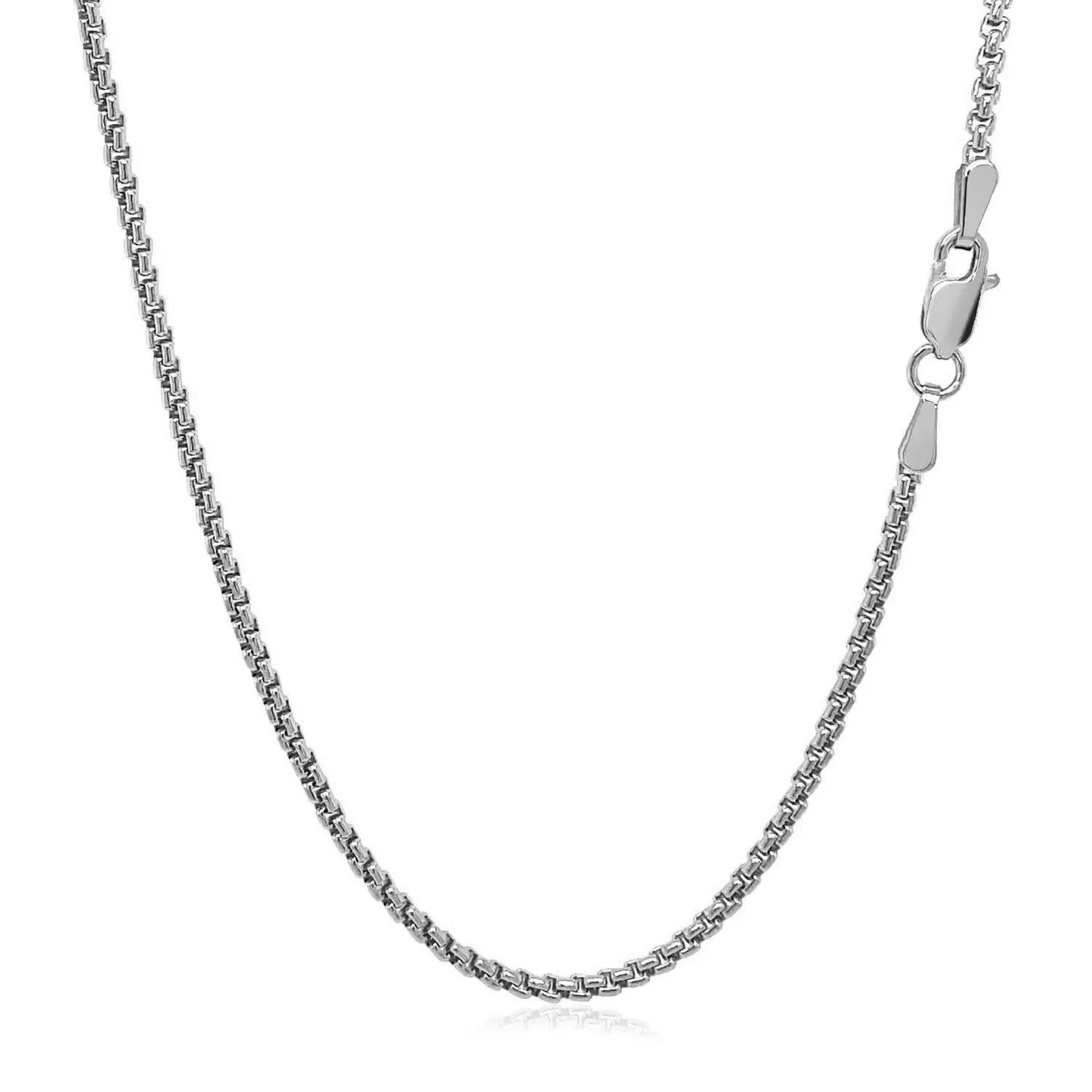 14k White Gold Solid Round Box Chain Necklace 1.60 mm by Bids.com on Tampa Home & Garden Store