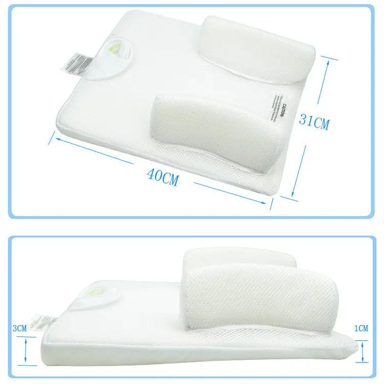 Baby sleep pad with anti-turnover pillow, white textured cover, 40x31 cm, two side cushions on Tampa Home & Garden Store