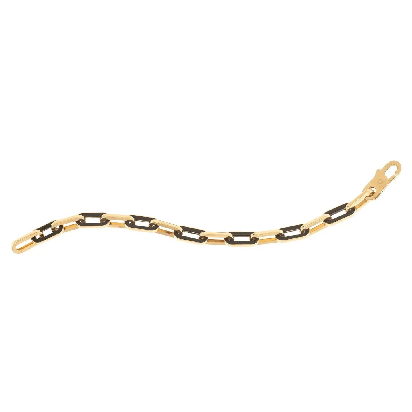 14k yellow gold black onyx paperclip bracelet two-tone chain links Bids on Tampa Home & Garden Store