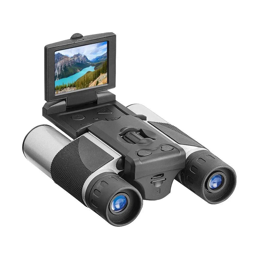 HD Video Camera Binoculars VIP Digital Presence with flip-up LCD display and dual blue lenses on Tampa Home & Garden Store