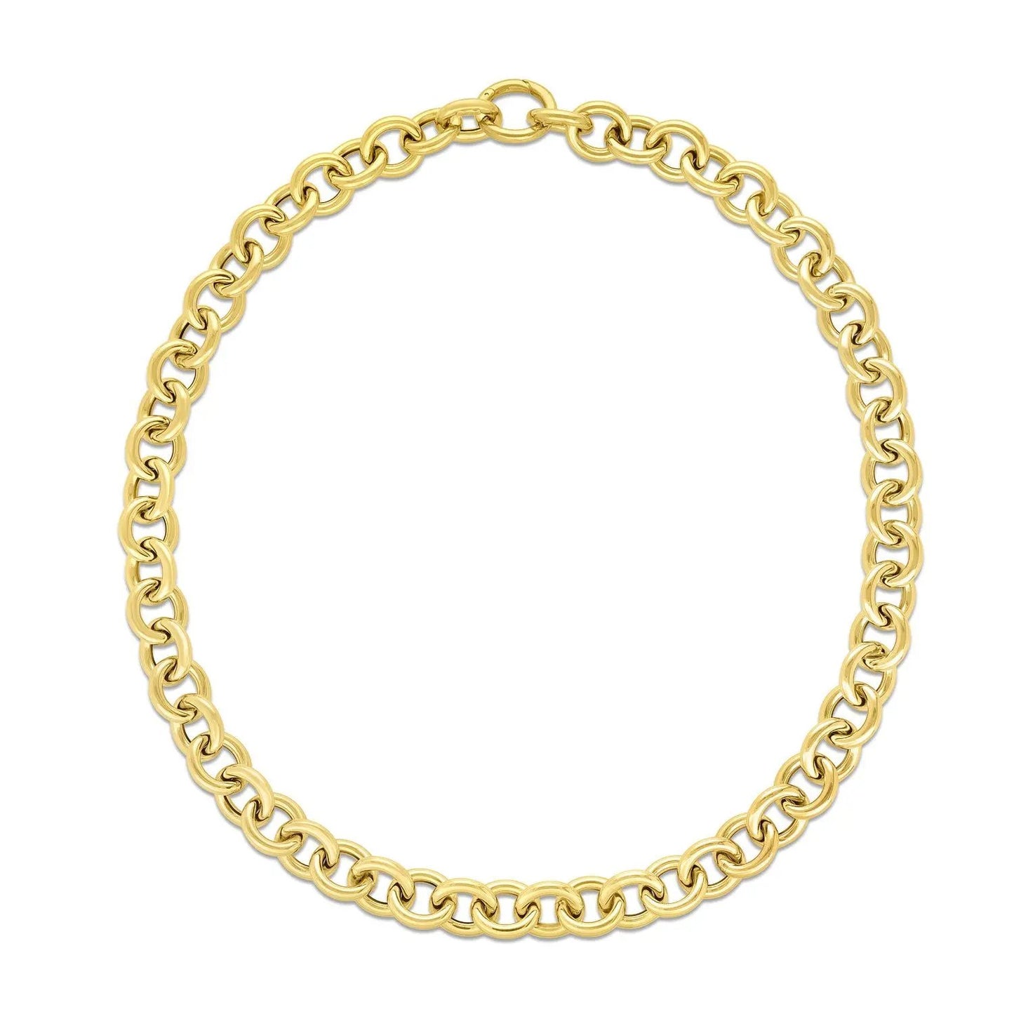 14k Yellow Gold Round Link Chain Necklace by Bids, yellow-gold shine on Tampa Home & Garden Store