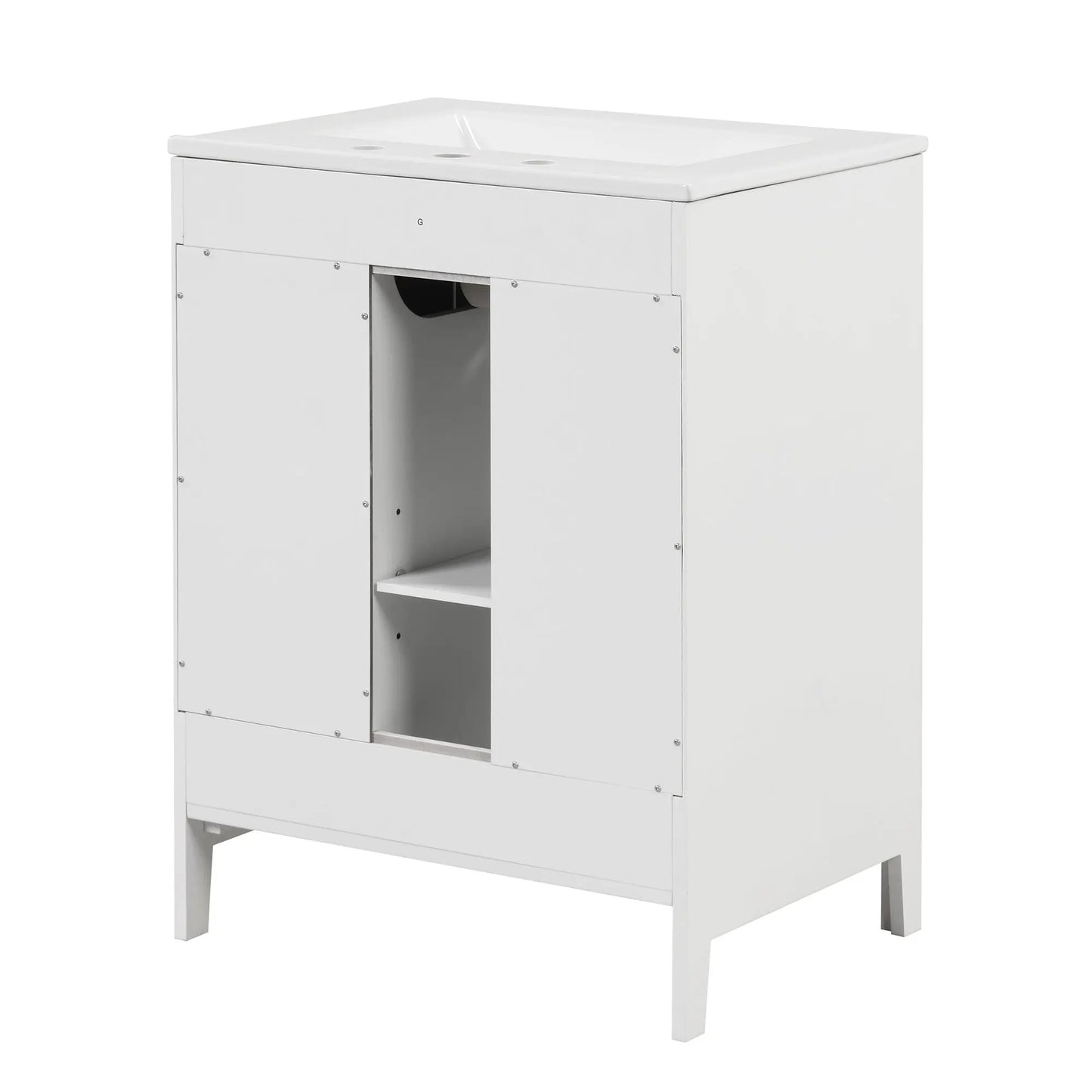 24-inch white bathroom vanity with sink and two drawers VIP Digital Presence on Tampa Home & Garden Store