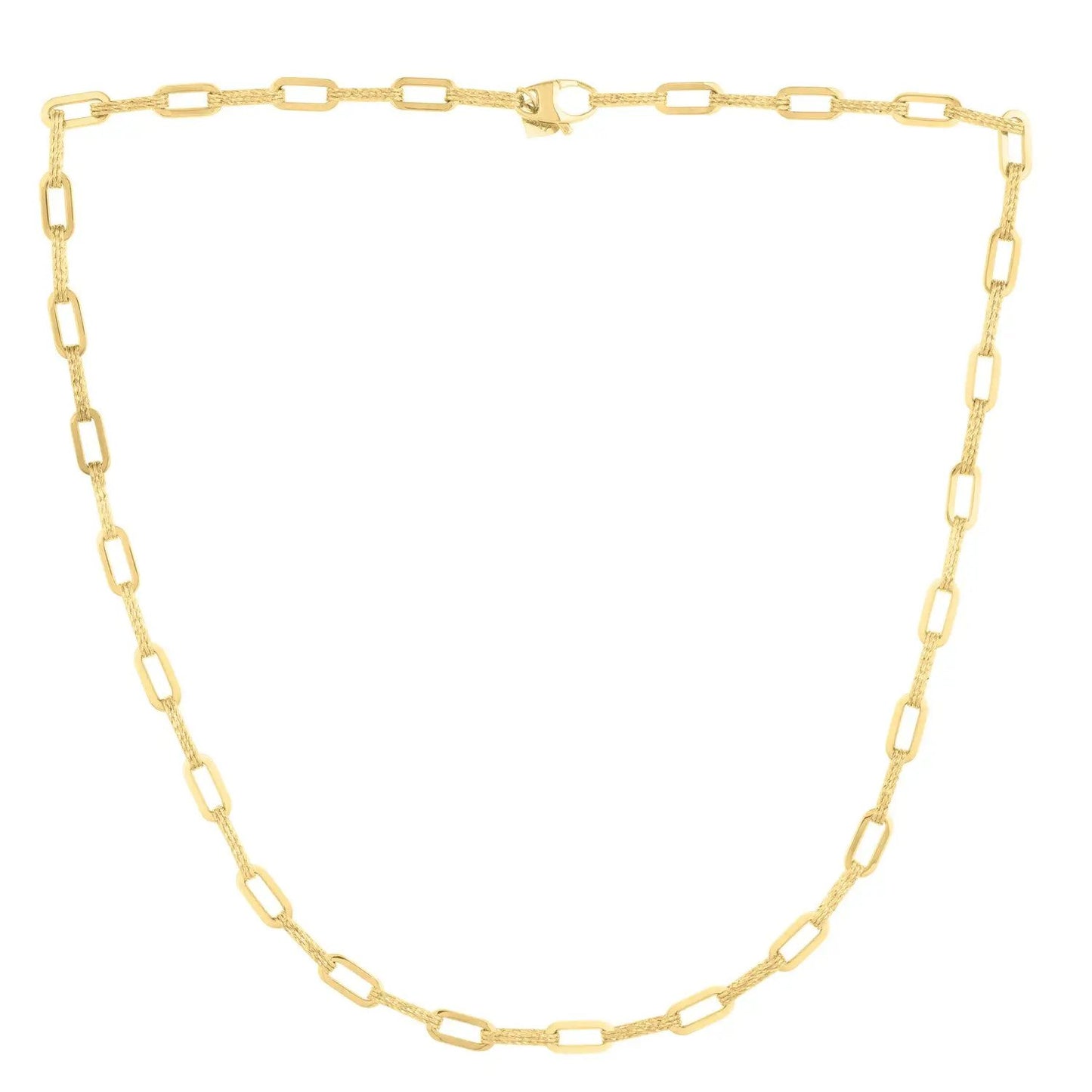 14k yellow gold diamante paperclip chain necklace by Bids on Tampa Home & Garden Store