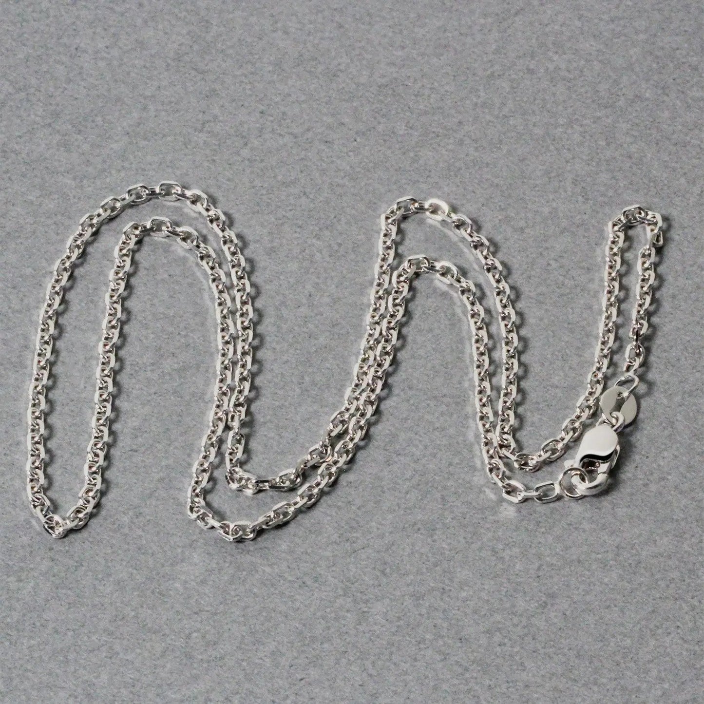 18k white gold diamond-cut cable link chain necklaces, multiple pieces, 1.90 mm on Tampa Home & Garden Store